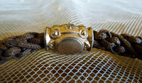 Geflochtene Uhrenkette aus Haar, ca. 1870–1875
