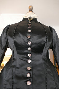 EMILE PINGAT Antikes viktorianisches Tournürenkleid, Paris, ca. 1882