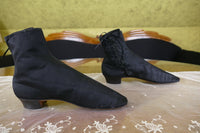 Schwarze Stiefel mit seitlicher Schnürung, Bürgerkriegszeit, ca. 1860–1865
