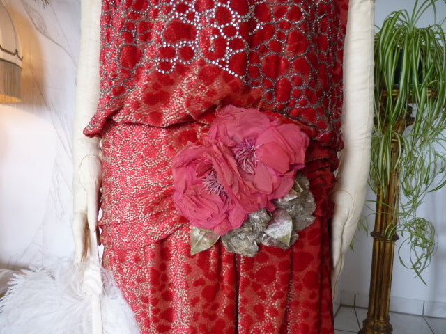 Vintage red dévoré velvet dress, Paris, ca. 1926 