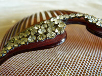 Antiker Kamm aus Kunstschildpatt und Strass, ca. 1905