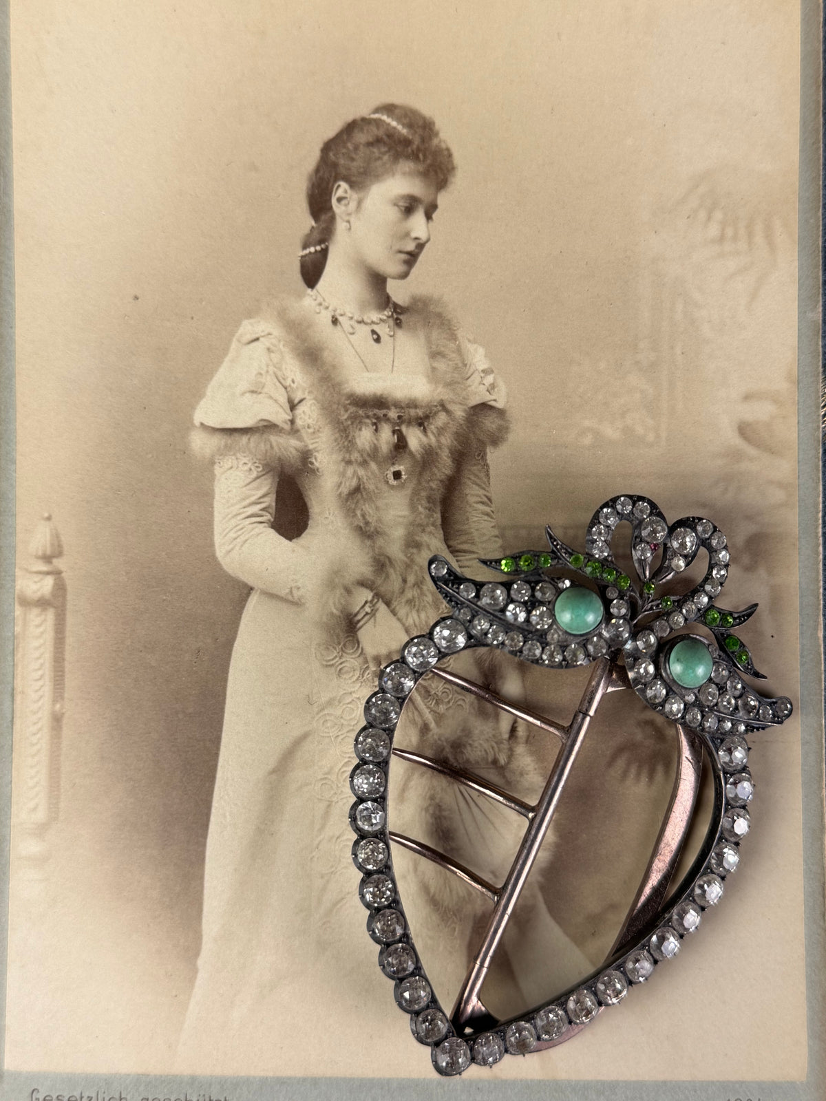 Sillver &amp; Rhinstone Gürtelschnalle, ca. 1890
