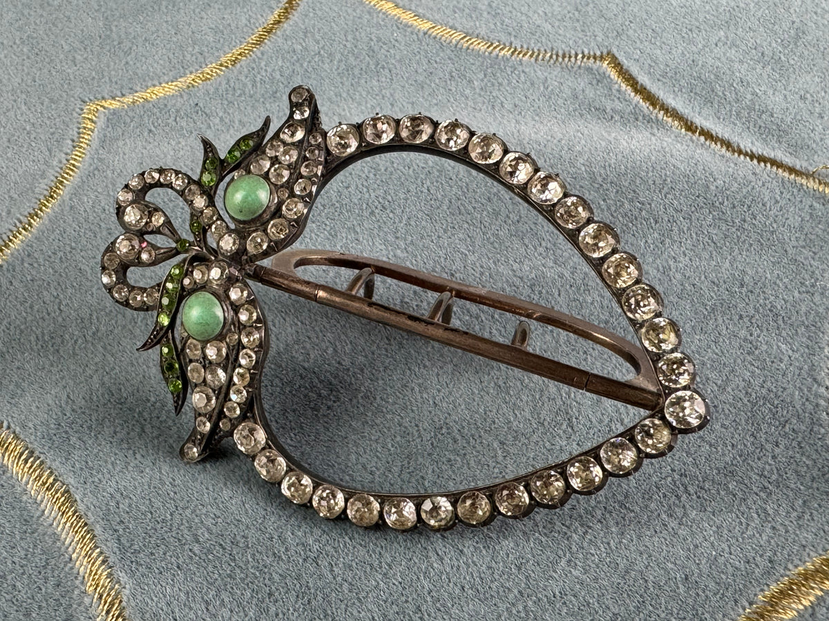 Sillver &amp; Rhinstone Gürtelschnalle, ca. 1890
