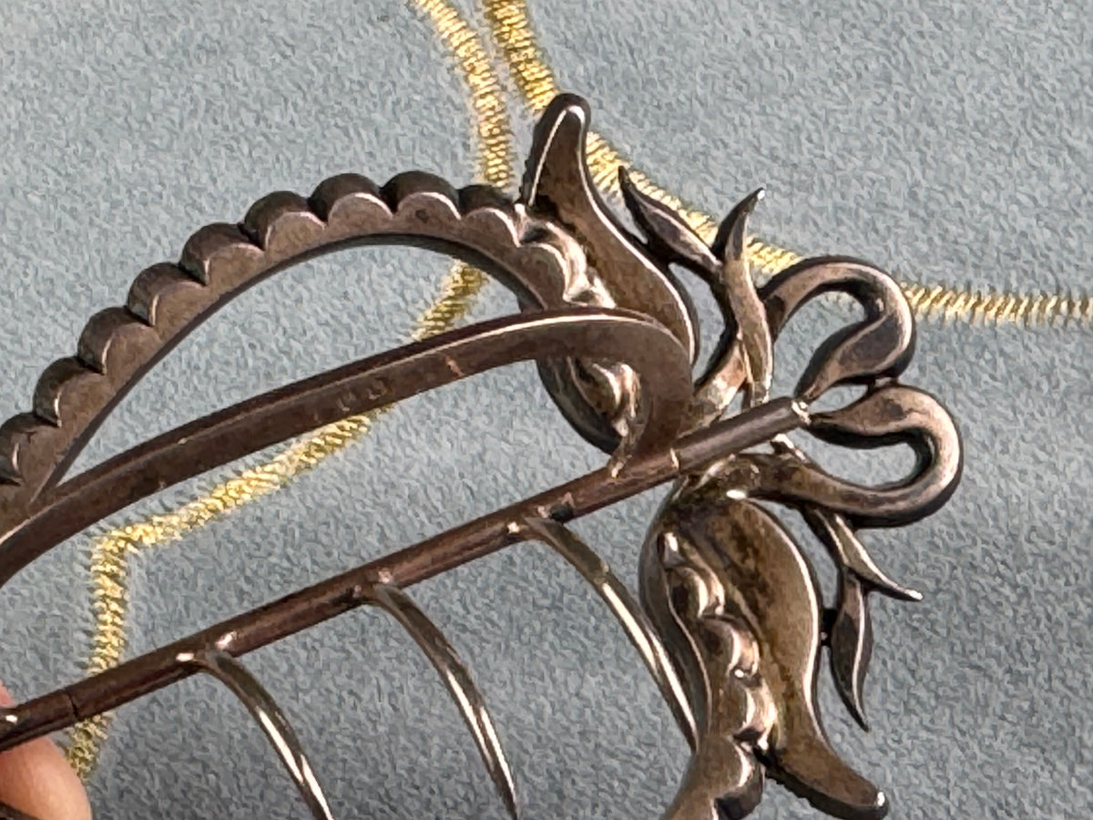 Sillver &amp; Rhinstone Gürtelschnalle, ca. 1890
