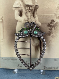 Sillver &amp; Rhinstone Gürtelschnalle, ca. 1890