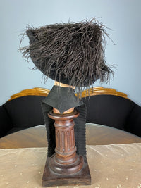 BRADLEY Antique Muffler, ca. 1910 – Gestrickter Baumwoll-V-Ausschnittschal mit Druckknopfverschluss