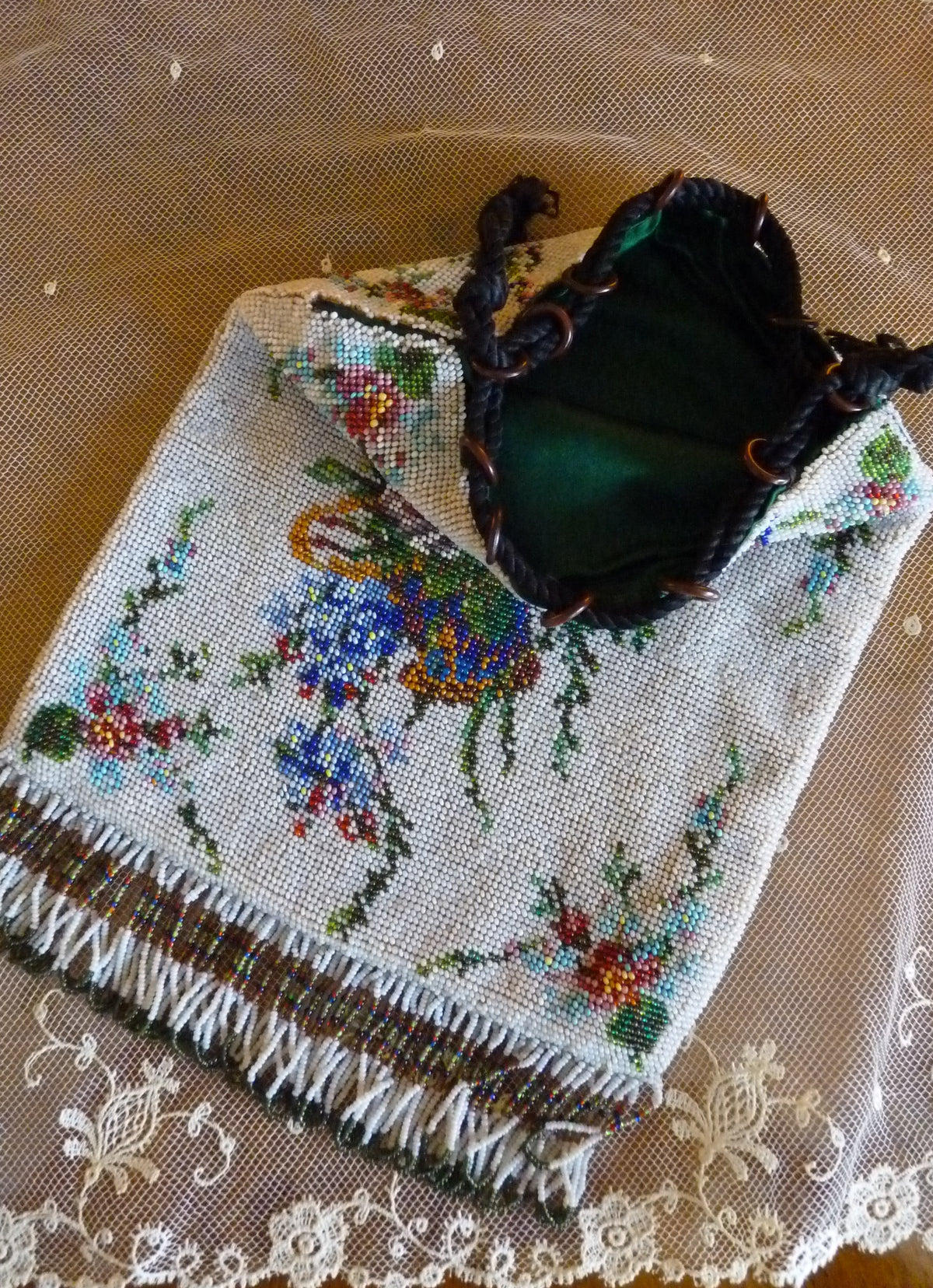 Perlenhandtasche, Deutschland, um 1890