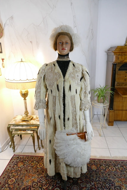Antique ermine and lace coat, ca. 1908, attributed to Marija Pawlowna Romanowa, Imperial Russia