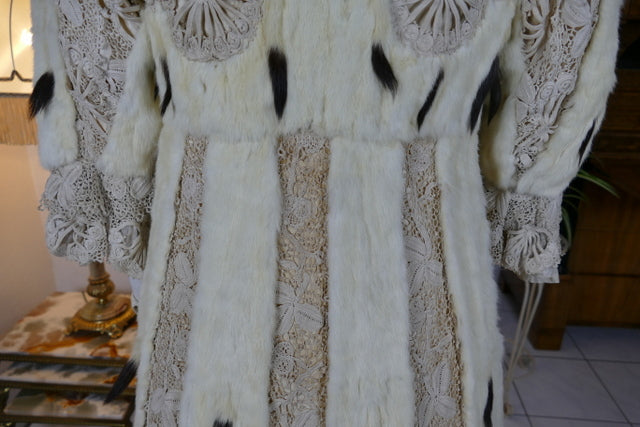 Antique ermine and lace coat, ca. 1908, attributed to Marija Pawlowna Romanowa, Imperial Russia