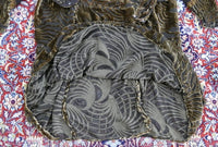 Antikes Samt-Tageskleid, ca. 1923 – Perlenstickerei & Details aus transparentem Crêpe