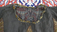 Antikes Samt-Tageskleid, ca. 1923 – Perlenstickerei & Details aus transparentem Crêpe