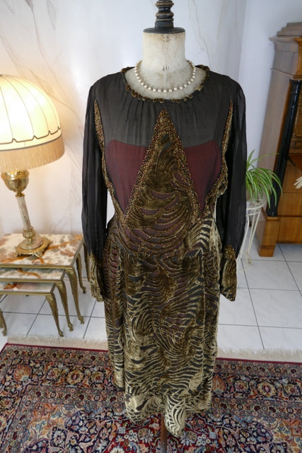 Antique Velvet Day Dress, ca. 1923 