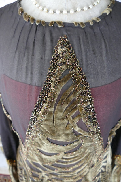 Antique Velvet Day Dress, ca. 1923 