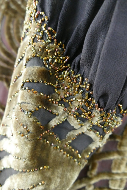 Jazz Age Velvet Day Dress, ca. 1923 