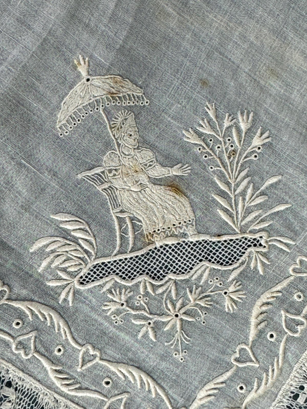 Mouchoir d'une noble femme, Espagne, vers 1820-1830