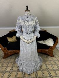 Antikes zweiteiliges Edwardianisches Sommerkleid, ca. 1903