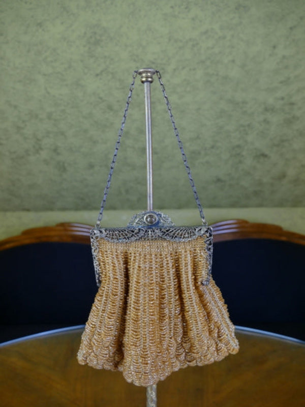 Bernsteinfarbene Art Déco Tasche, 1920er