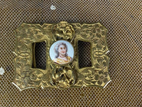 Gürtelschnalle mit barocker Dame, ca. 1890