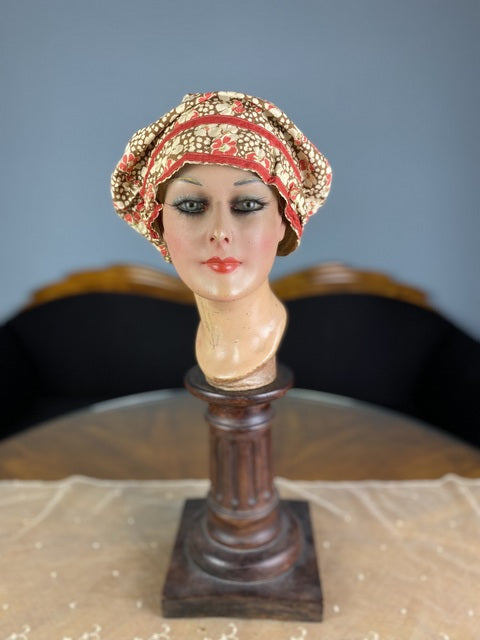 Bedruckte Boudoir-Haube, ca. 1900