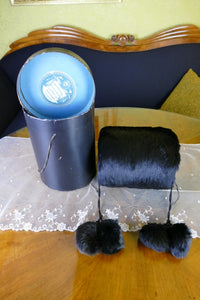 Antique Belle Époque fur muff by Hierteis, early 1900s, natural marten or sable fur with soft lining