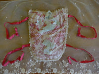 1840 German Biedermeier silk stomacher with decorative embroidery and structured front panel, antique dress accessory