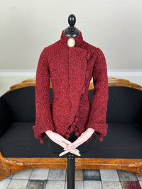 Viktorianische rote Wolljacke, ca. 1888