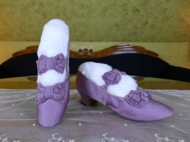 Antique Lilac Leather Evening Shoes by OPPERMANN, Berlin, ca. 1867–1870
