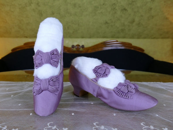 Antique Lilac Leather Evening Shoes by OPPERMANN, Berlin, ca. 1867–1870