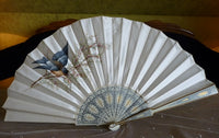 Faltfächer, Vogelmotiv, um 1900