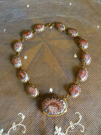 Schillernde Art Deco Halskette aus Kunstglas, 1920er