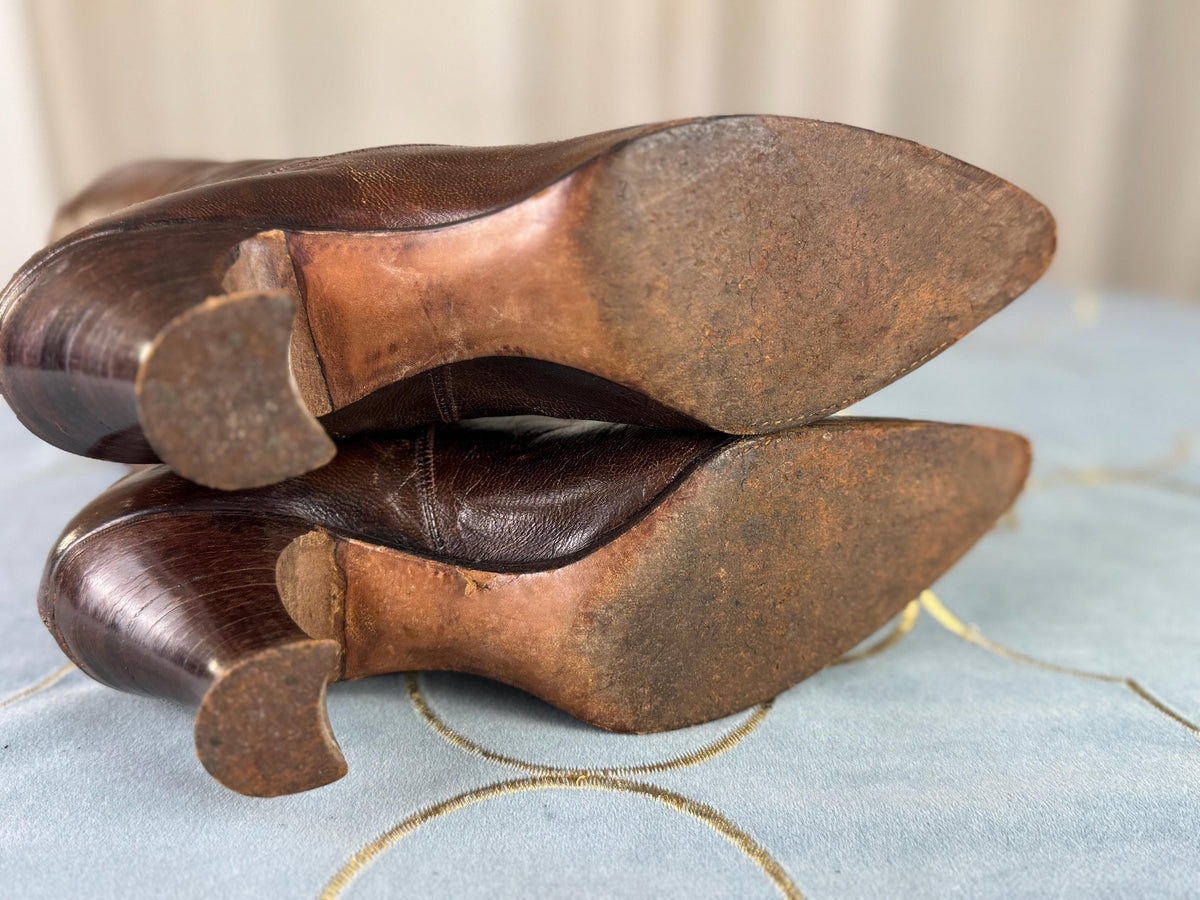 Hohe Schnürstiefel aus Leder, ca. 1900