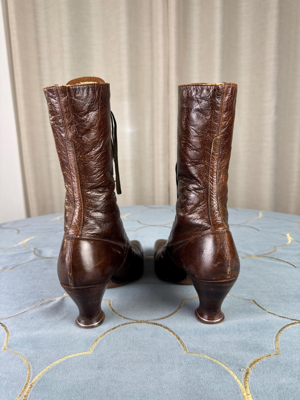 Hohe Schnürstiefel aus Leder, ca. 1900