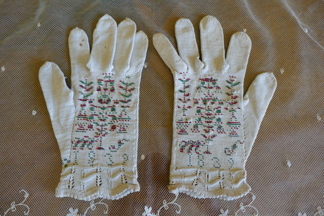 antike Biedermeier Handschuhe 1839
