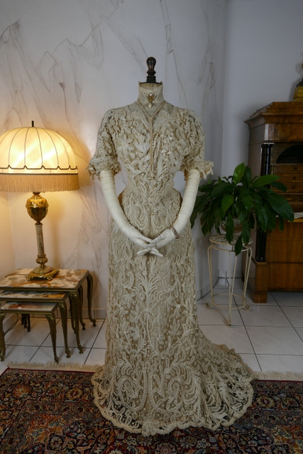 antique ALTMANN Battenburg lace dress 1904