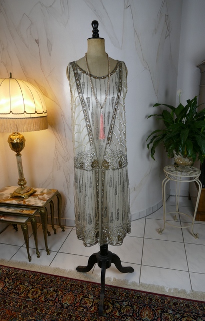 antique flapper evening dress 1920