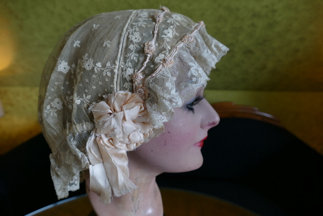 antique boudoir bonnet 1920